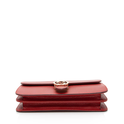 Gucci Grained Calfskin Interlocking G Medium Shoulder Bag (SHF-22410)