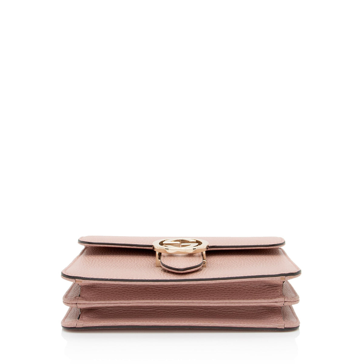 Gucci Grained Calfskin Interlocking G Small Shoulder Bag (SHF-eMNjXX)