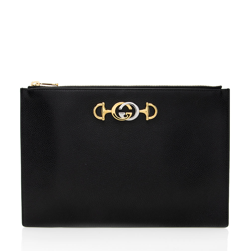 Gucci Grained Leather Zumi Pouch