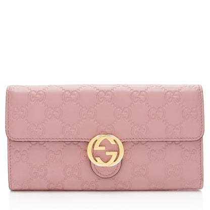 Gucci Guccissima Leather Interlocking G Continental Wallet