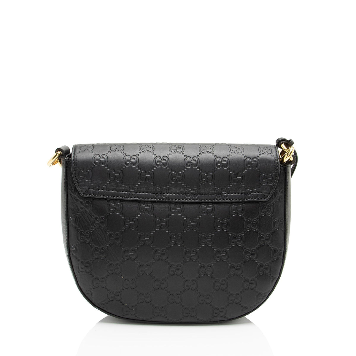 Gucci Guccissima Leather Padlock Saddle Medium Shoulder Bag