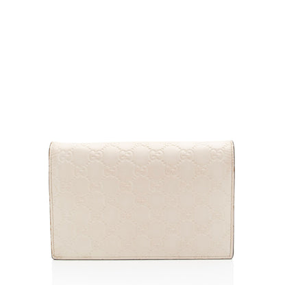 Gucci Guccissima Leather Signature Bow Mini Wallet on Chain