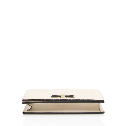 Gucci Guccissima Leather Signature Bow Mini Wallet on Chain