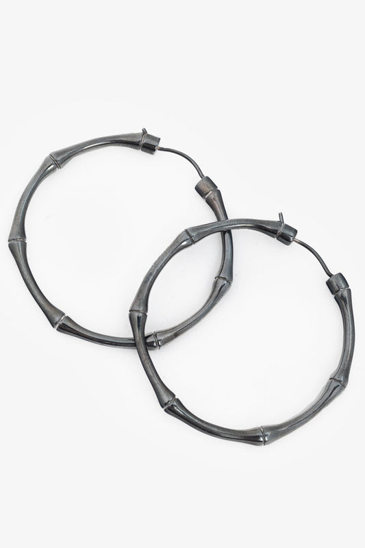 Gucci Sterling Silver Bamboo Hoop Earrings