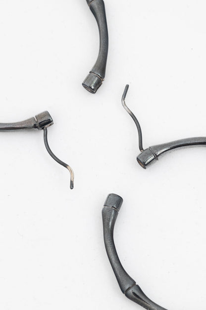 Gucci Sterling Silver Bamboo Hoop Earrings