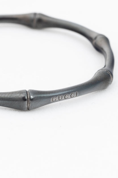 Gucci Sterling Silver Bamboo Hoop Earrings