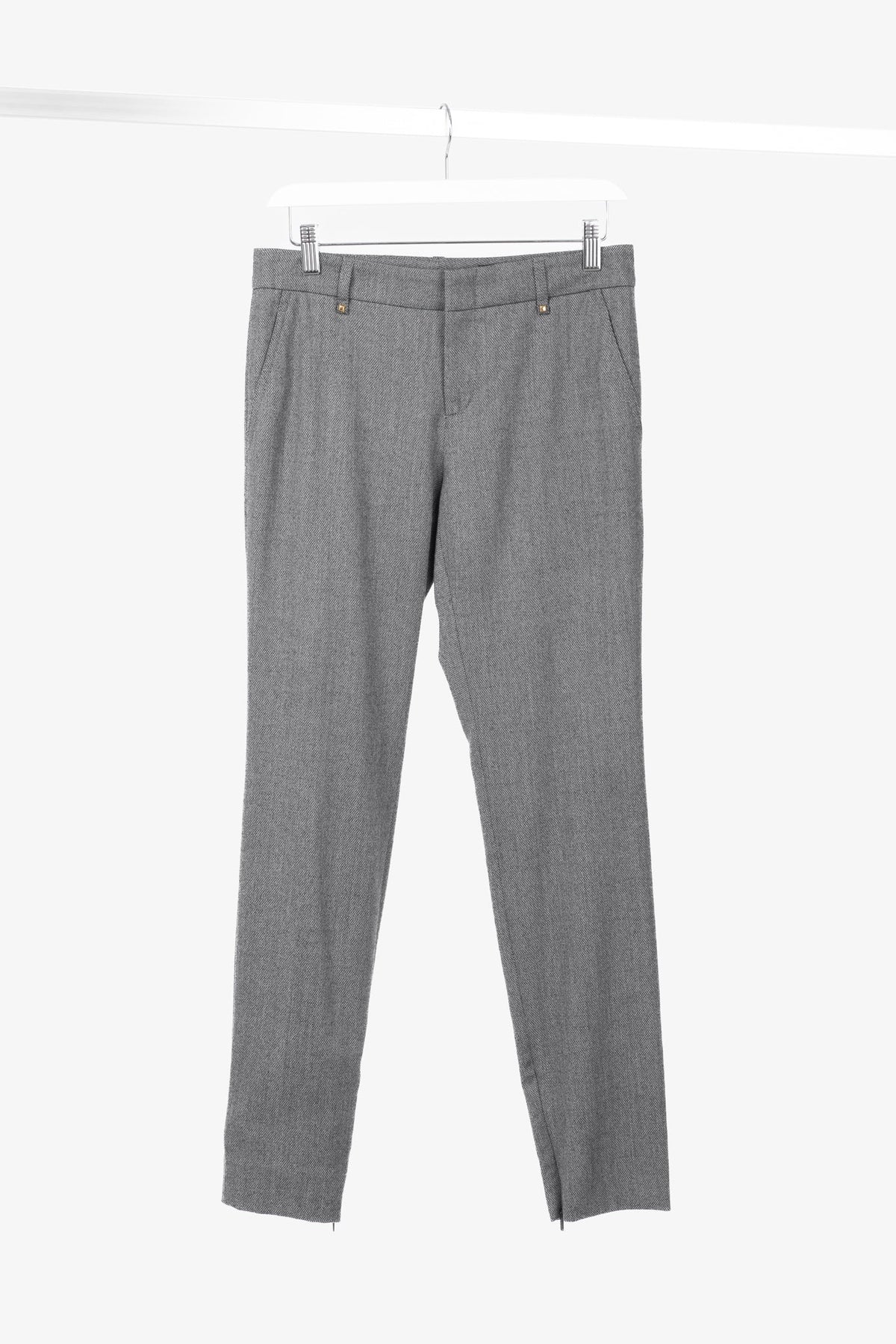 Gucci Grey Birds Eye Slim-Fit Stretch-Wool Studded Trousers