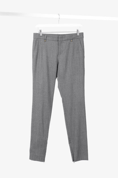 Gucci Grey Birds Eye Slim-Fit Stretch-Wool Studded Trousers