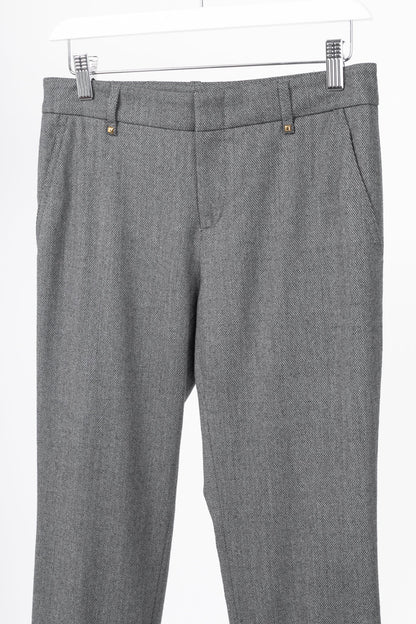 Gucci Grey Birds Eye Slim-Fit Stretch-Wool Studded Trousers