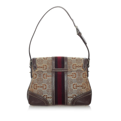 Gucci Horsebit Canvas Web Treasure Shoulder Bag