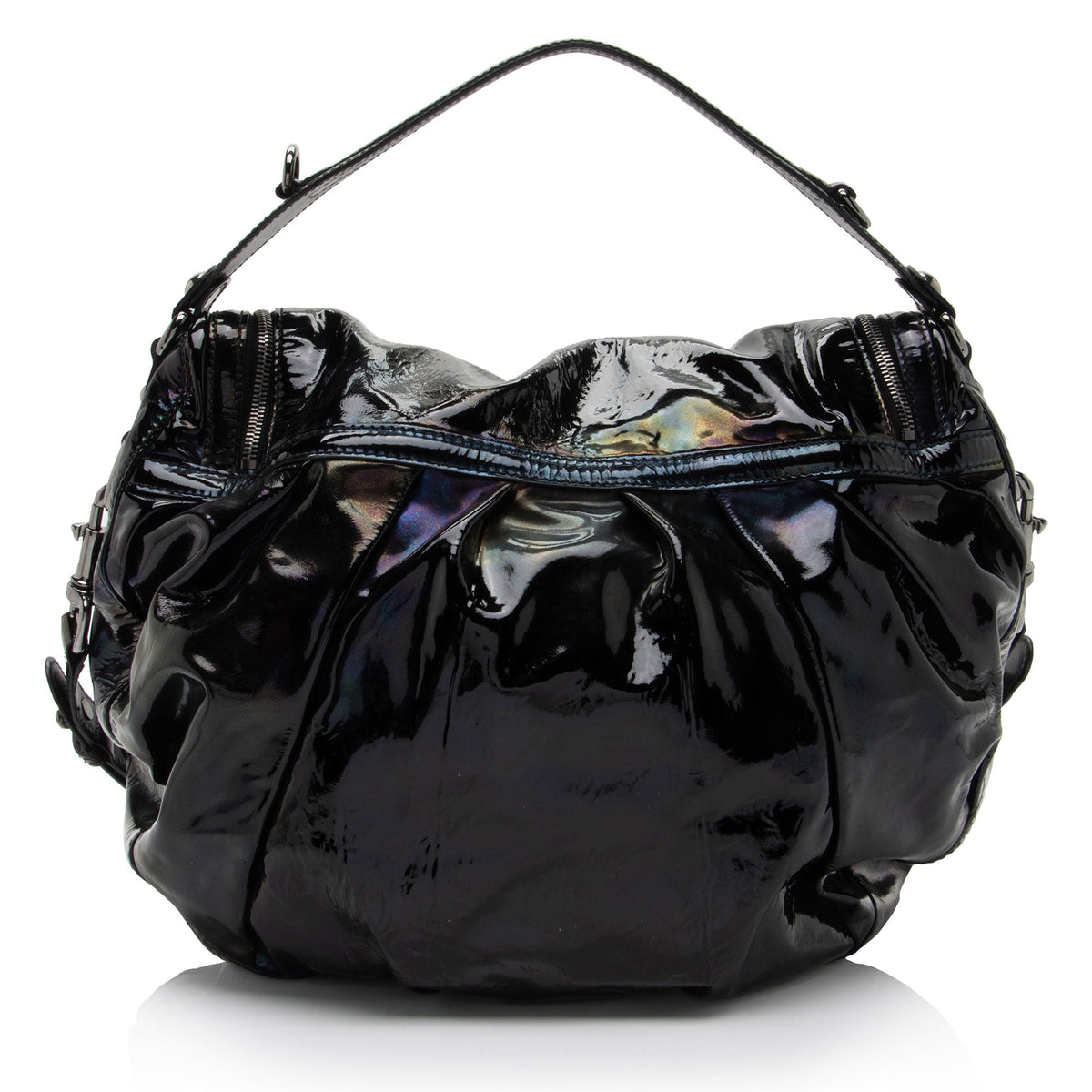 Gucci Iridescent Patent Leather Icon Bit Hobo (SHF-lmJOkR)