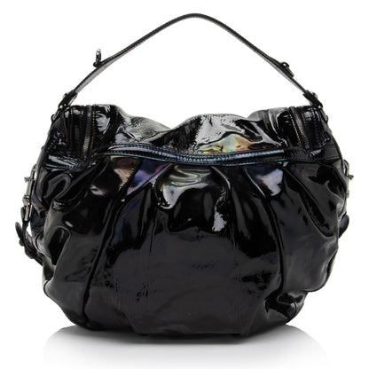 Gucci Iridescent Patent Leather Icon Bit Hobo (SHF-lmJOkR)