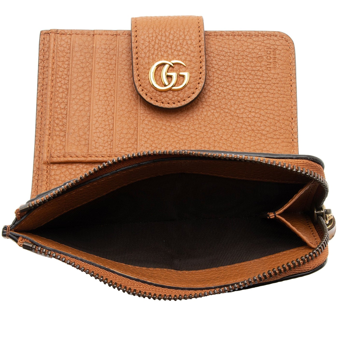 Gucci Leather Bamboo GG Marmont Compact Wallet (SHF-rHKdCk)