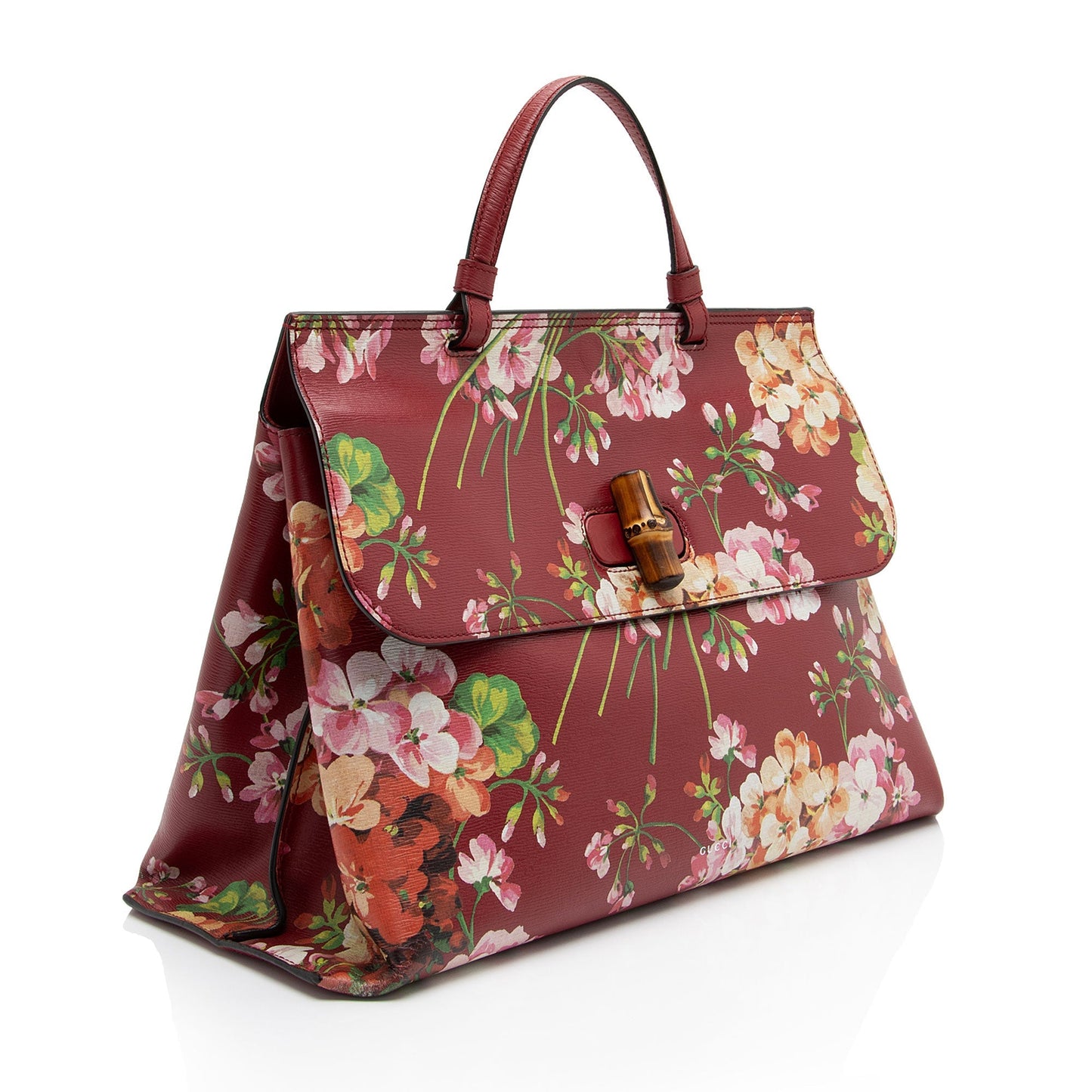 Gucci Leather Blooms Bamboo Daily Large Satchel (SHF-leOK1R)