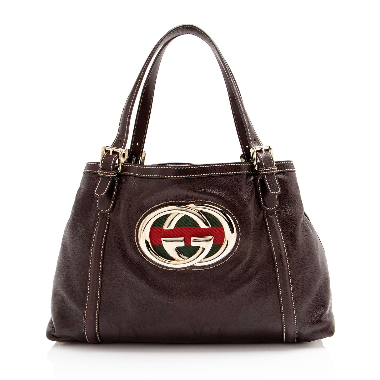 Gucci Leather Britt Medium Tote