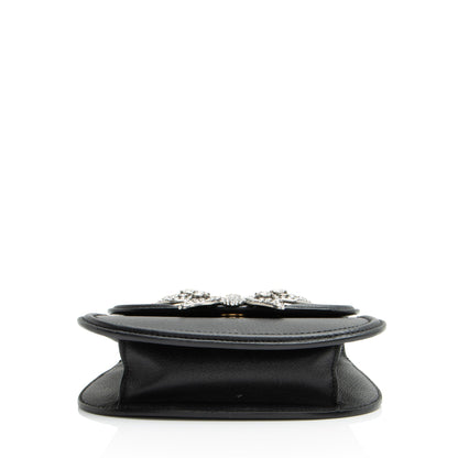 Gucci Leather Crystal Butterfly Linea Totem Small Crossbody