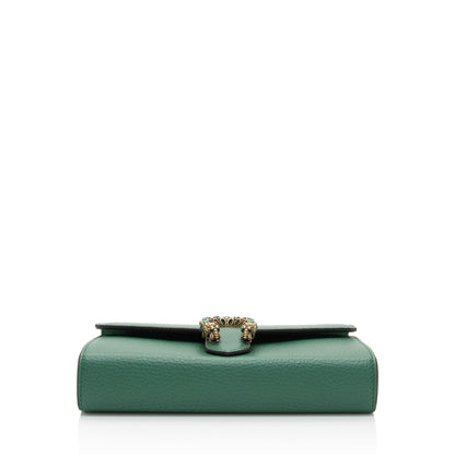 Gucci Leather Crystal Dionysus Chain Wallet (SHF-roOomv)