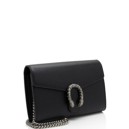 Gucci Leather Crystal Dionysus Chain Wallet (SHF-N4rGzu)