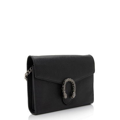 Gucci Leather Crystal Dionysus Chain Wallet (SHF-fJzaNK)