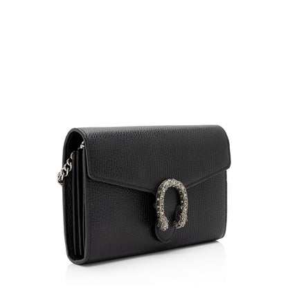 Gucci Leather Crystal Dionysus Chain Wallet (SHF-ZZjfuU)