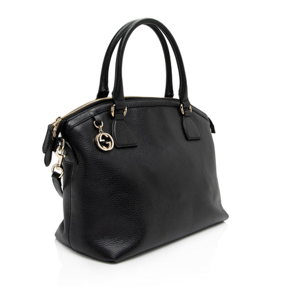 Gucci Leather GG Charm Dome Large Satchel (SHF-ijUjSb)