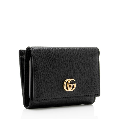 Gucci Leather GG Marmont Compact Tri-Fold Wallet (SHF-392KEq)