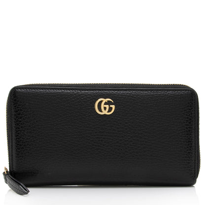 Gucci Leather GG Marmont Zip Around Wallet (SHF-POjOPf)