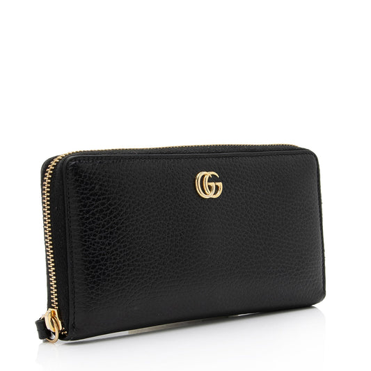 Gucci Leather GG Marmont Zip Around Wallet (SHF-POjOPf)