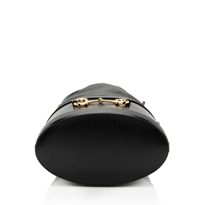 Gucci Leather Horsebit 1955 Drawstring Bucket Bag (SHF-gQJSRI)