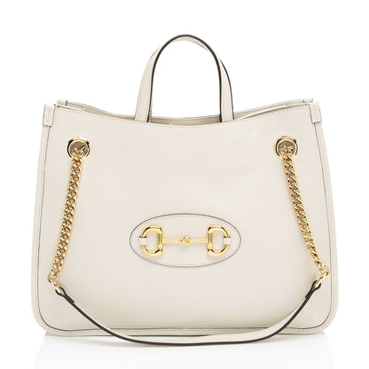Gucci Leather Horsebit 1955 Medium Tote (SHF-BigRbj)