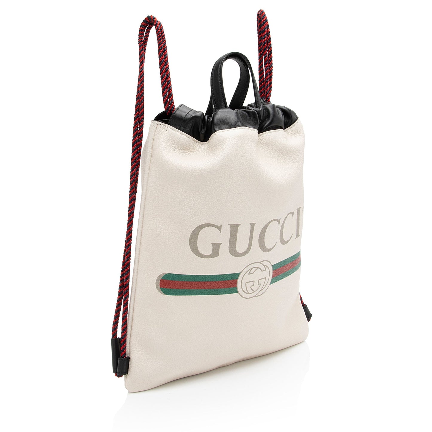 Gucci Leather Logo Drawstring Backpack (SHF-8PDv2U)