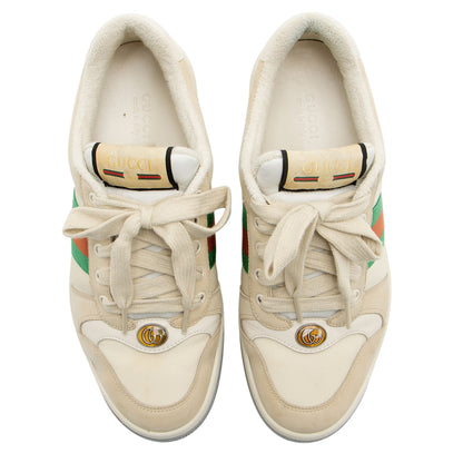 Gucci Leather Web Screener Sneakers - Size 8 / 38