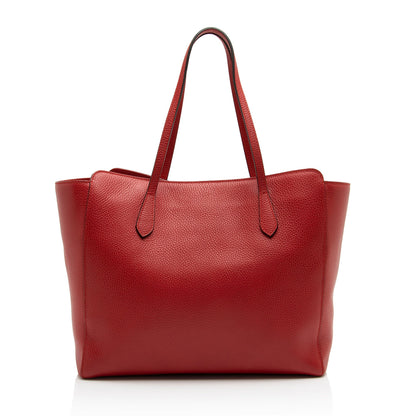 Gucci Leather Swing Medium Tote (SHF-uFCCUq)