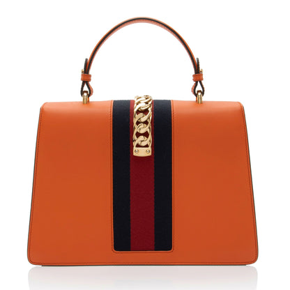 Gucci Leather Sylvie Medium Top Handle (SHF-PUOoAN)