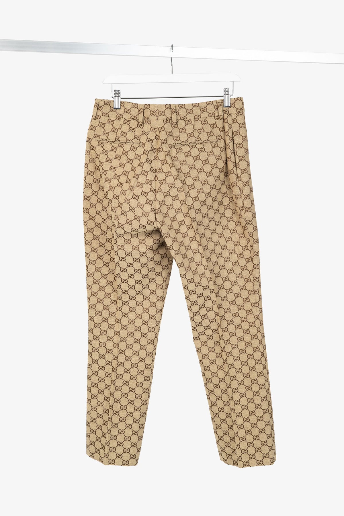 Gucci Beige & Ebony GG Canvas Cropped Pant