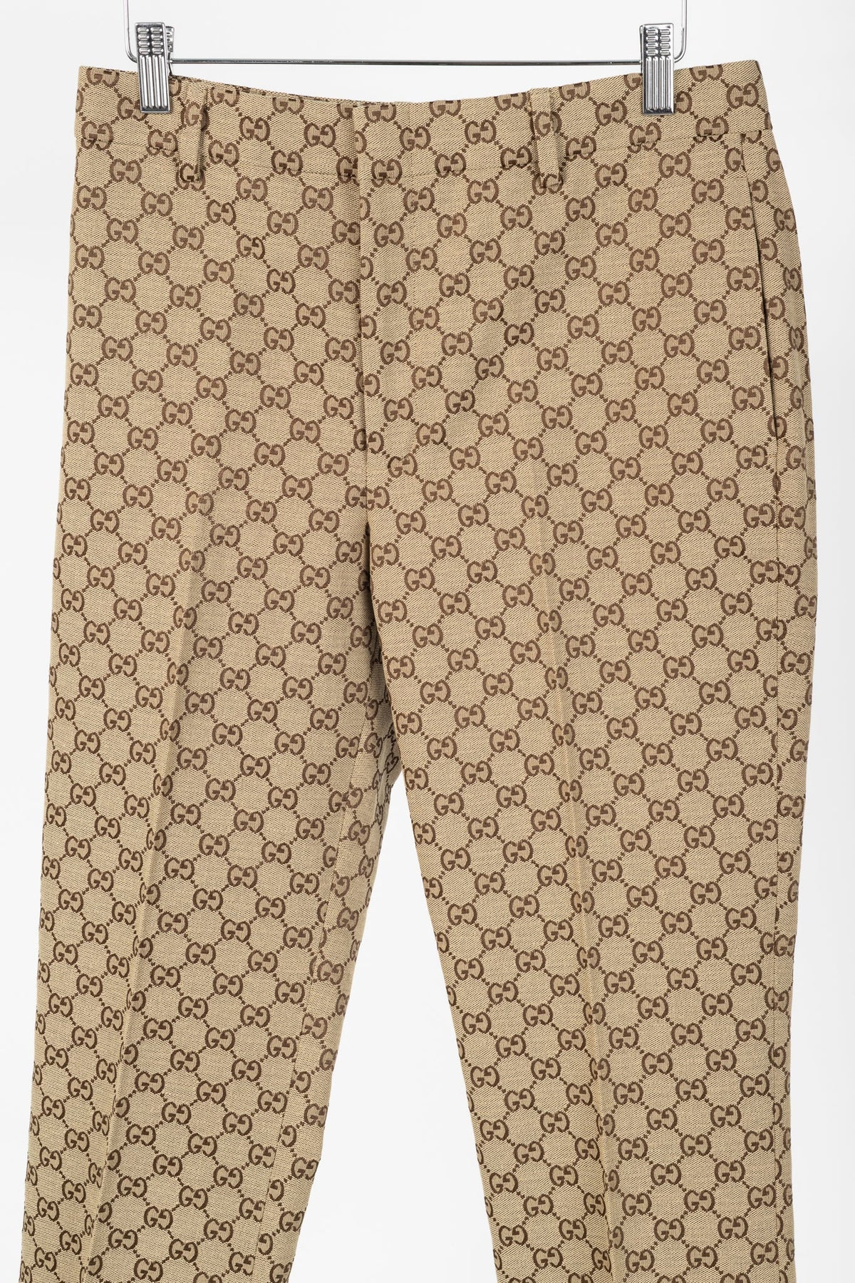 Gucci Beige & Ebony GG Canvas Cropped Pant