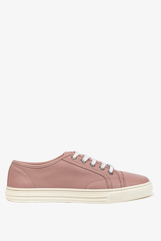 Gucci Pink Miro Soft Leather Low-Top Sneakers