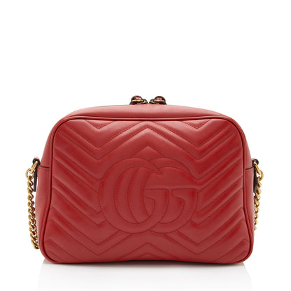 Gucci Matelasse Leather GG Marmont Chain Medium Shoulder Bag (SHF-a9tEkd)