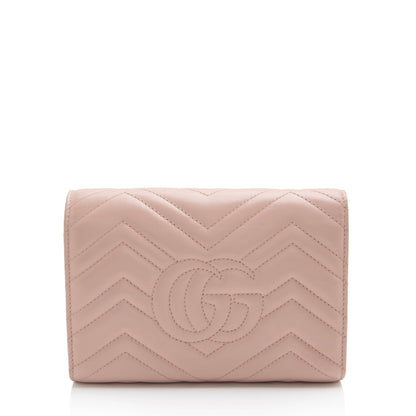 Gucci Matelasse Leather GG Marmont Mini Wallet on Chain