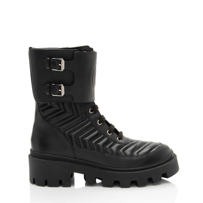Gucci Matelasse Leather GG Marmont Charlotte Boots - Size 9 / 39