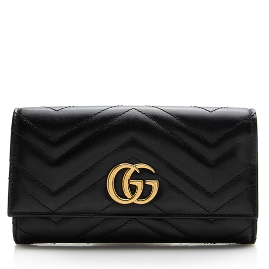 Gucci Matelasse Leather GG Marmont Continental Wallet