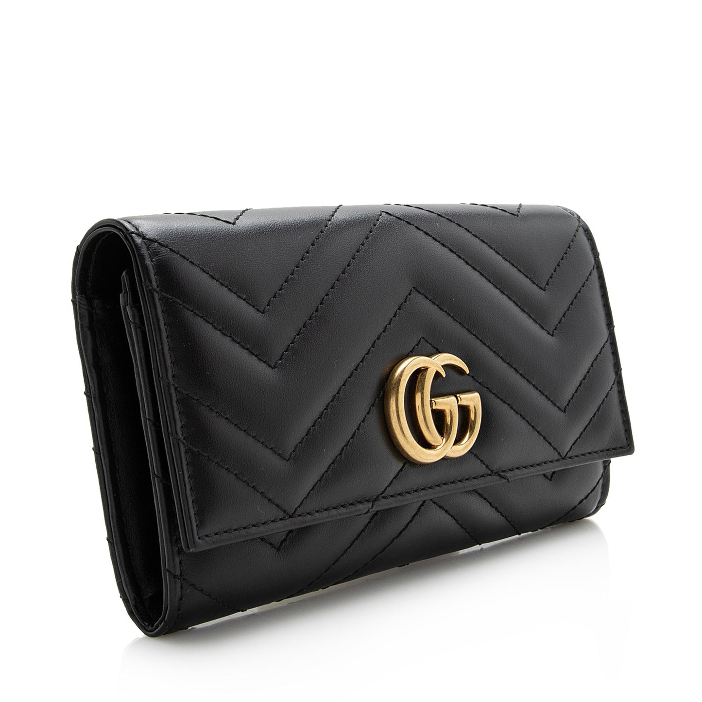 Gucci Matelasse Leather GG Marmont Continental Wallet