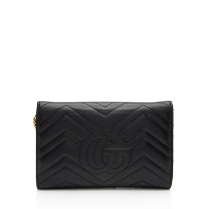 Gucci Matelasse Leather GG Marmont Flap Mini Wallet Bag (SHF-6xoeZx)