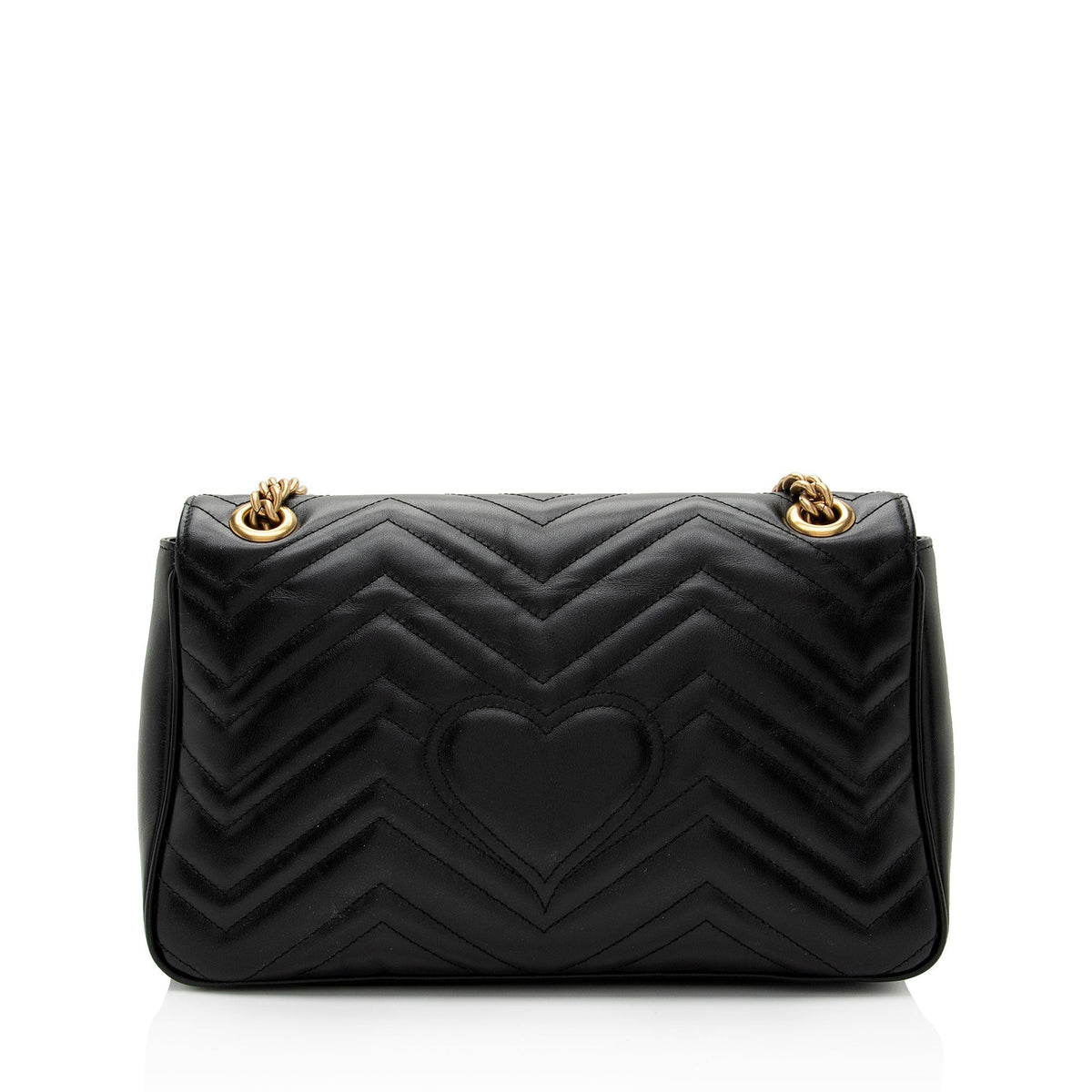 Gucci Matelasse Leather GG Marmont Medium Flap Bag (SHF-maxMO9)