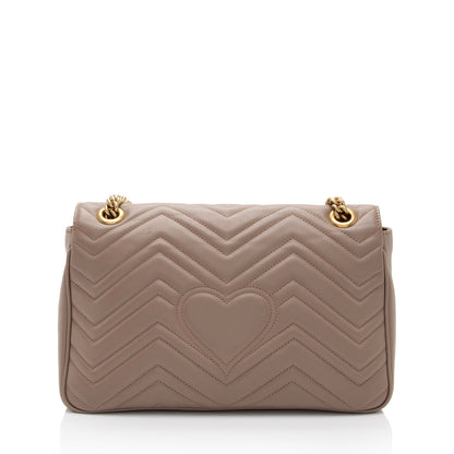 Gucci Matelasse Leather GG Marmont Medium Flap Shoulder Bag (SHF-EZthFS)