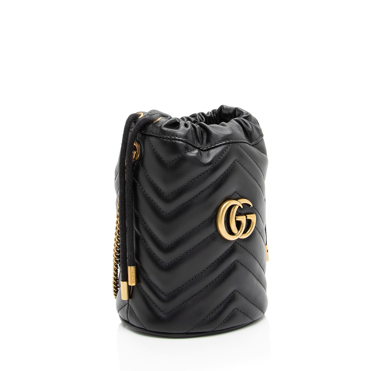 Gucci Matelasse Leather GG Marmont Mini Bucket Bag (SHF-81NEzE)