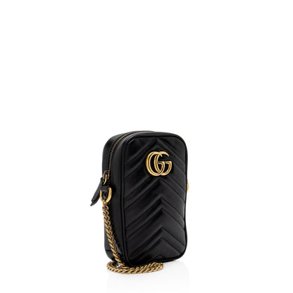 Gucci Matelasse Leather GG Marmont Mini Crossbody Bag (SHF-2UTE9c)