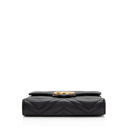 Gucci Matelasse Leather GG Marmont Mini Wallet on Chain Bag (SHF-0WR0OD)