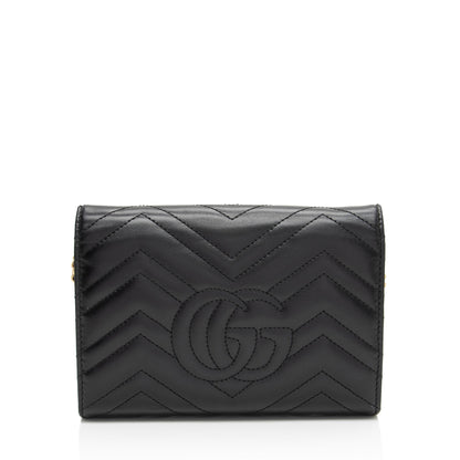 Gucci Matelasse Leather GG Marmont Mini Wallet on Chain (SHF-iDhqds)