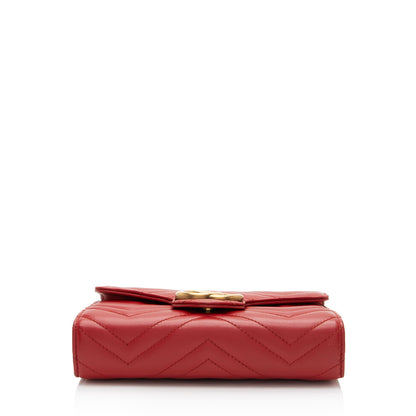 Gucci Matelasse Leather GG Marmont Mini Wallet on Chain